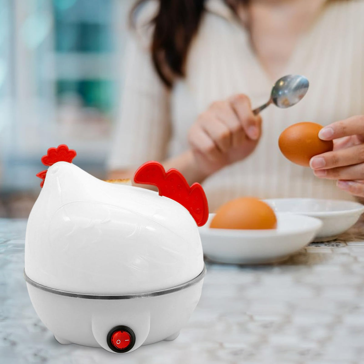 HERVIDOR DE HUEVOS ELECTRICO GALLINA BLANCA  🥚🐔