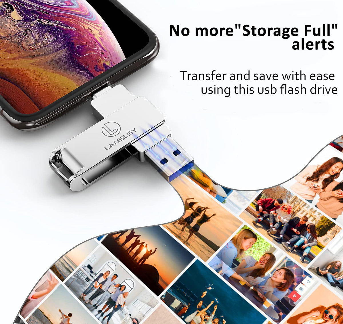 MEMORIA USB INTELIGENTE 3 EN 1 PARA CELULARES - 256 GB
