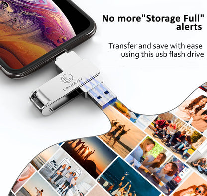 MEMORIA USB INTELIGENTE 3 EN 1 PARA CELULARES - 256 GB
