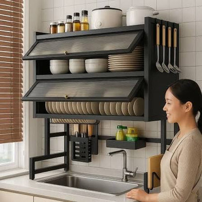ESCURRIDOR DE PLATOS 2 NIVELES CON TAPA
