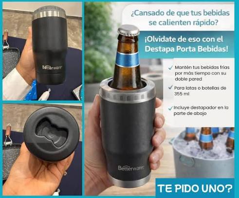 ENFRIADOR DE BOTELLAS Y LATAS CON DESTAPADOR