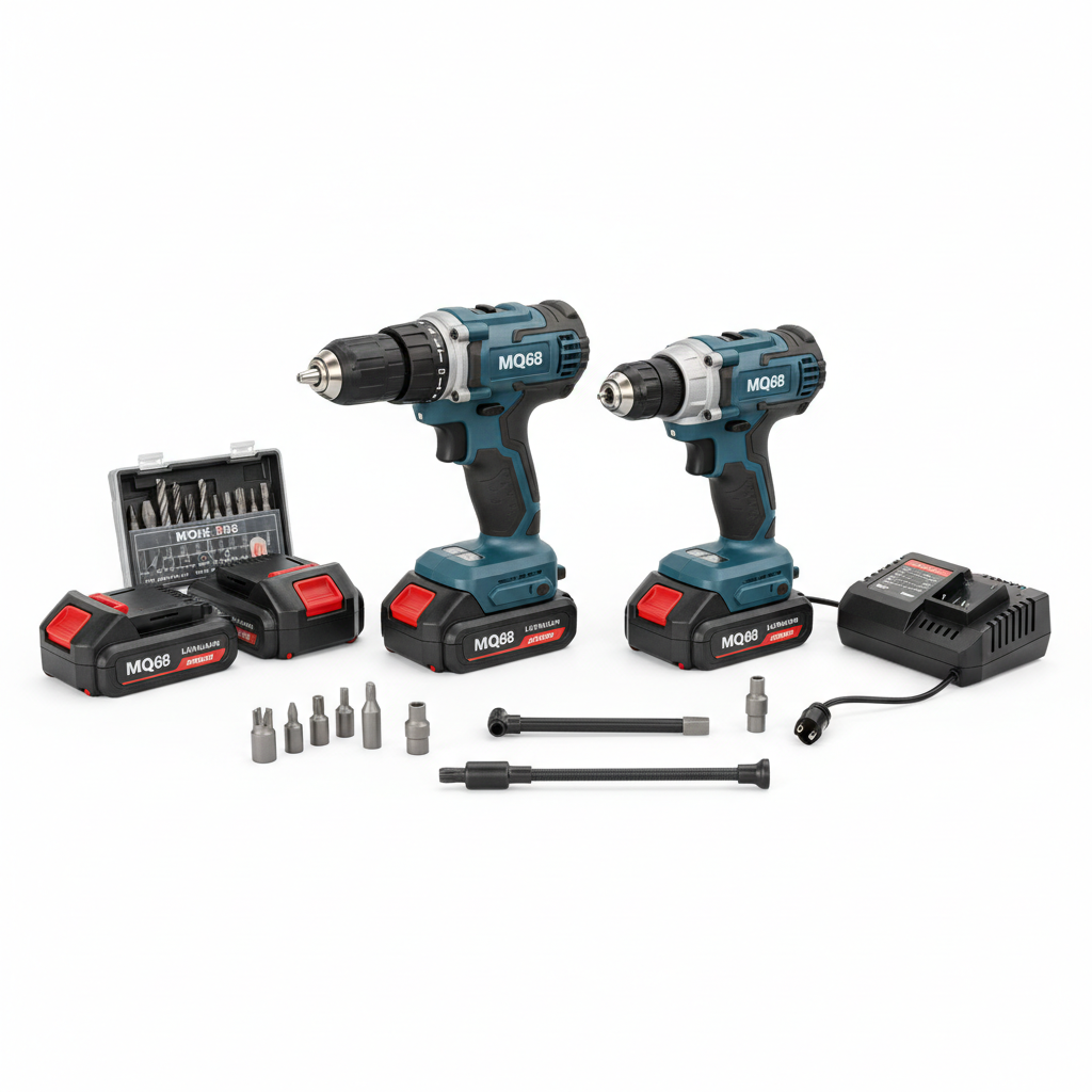 SET DE TALADRO Y TALADRO DE IMPACTO 2 BATERIAS MQ68